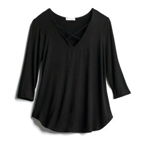 EMORY PARK Dulce 3/4 Sleeve Cross Front Knit Top